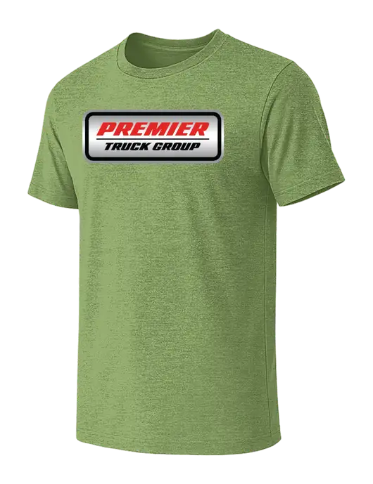 BELLA+CANVAS Heather Light Green CVC Short Sleeve Tee w/Premier Truck Group Logo