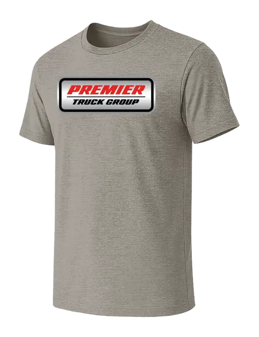 BELLA+CANVAS Heather Medium Brown CVC Short Sleeve Tee w/Premier Truck Group Logo