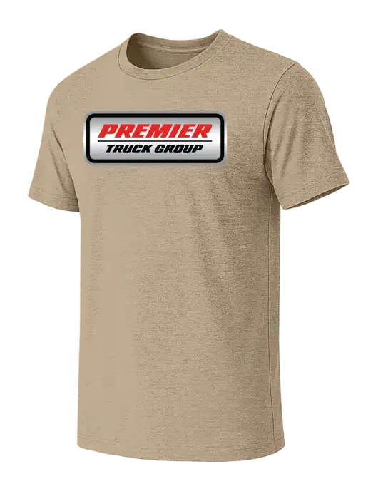 BELLA+CANVAS Heather Tan CVC Short Sleeve Tee w/Premier Truck Group Logo