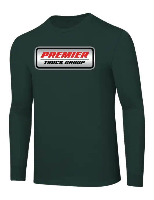 Core Blend Dark Green Long Sleeve Tee w/Premier Truck Group Logo