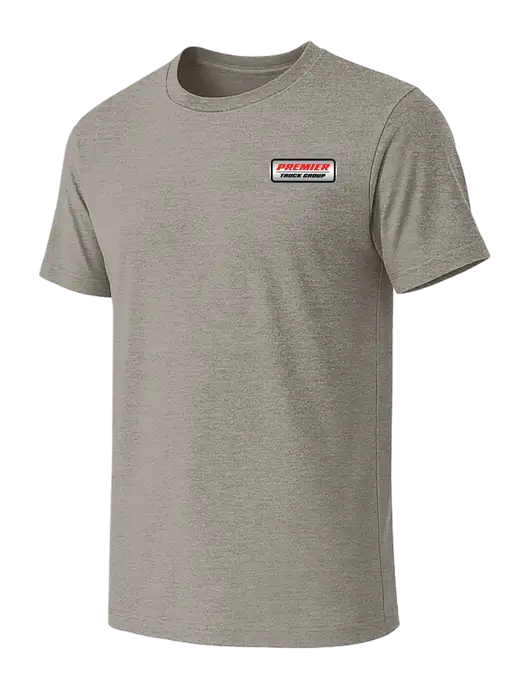 BELLA+CANVAS Heather Medium Brown CVC Short Sleeve Tee w/Premier Truck Group Logo
