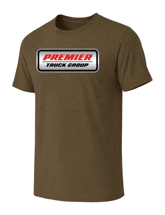 BELLA+CANVAS Heather Olive CVC Short Sleeve Tee w/Premier Truck Group Logo