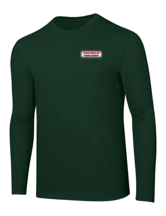 Ring Spun Forest Green 4.5 oz Long Sleeve T-Shirt w/Premier Truck Group Logo