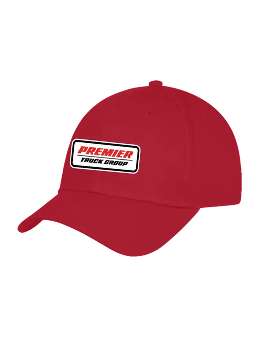 Red Structured Cap Hook & Loop w/Premier Truck Group Logo