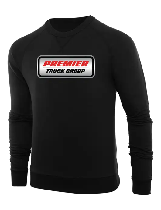 Allmade Deep Black Organic French Terry Crewneck Sweatshirt w/Premier Truck Group Logo