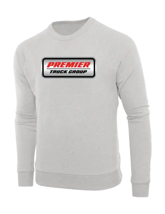 Allmade Granite Grey Heather Organic French Terry Crewneck Sweatshirt w/Premier Truck Group Logo
