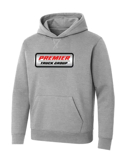 Allmade Granite Grey Heather Organic French Terry Pullover Hoodie w/Premier Truck Group Logo