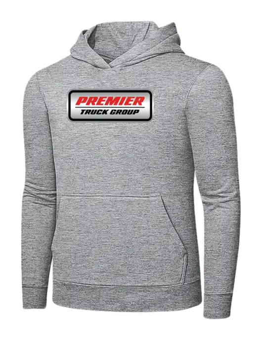 Light Grey Heather 7.8 oz Ring Spun Hooded Sweatshirt w/Premier Truck Group Logo