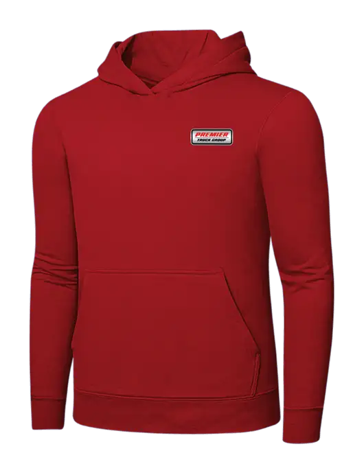 Bright Red 8.5 oz Ring Spun Hooded Sweatshirt w/Premier Truck Group Logo