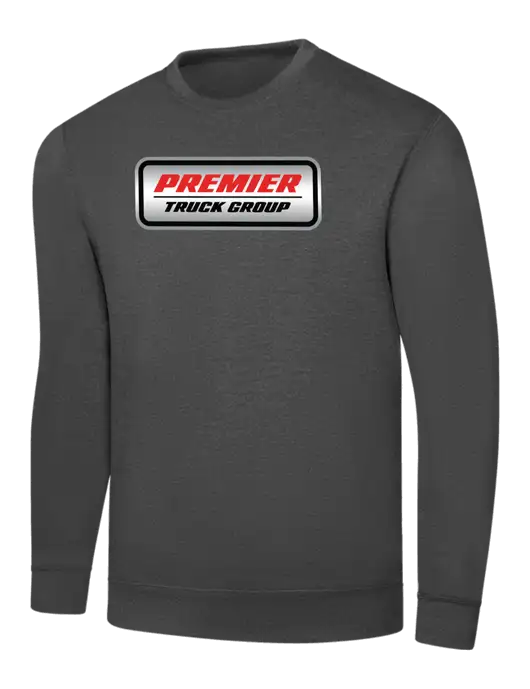 Charcoal 7.8 oz Ring Spun Crew Sweatshirt w/Premier Truck Group Logo