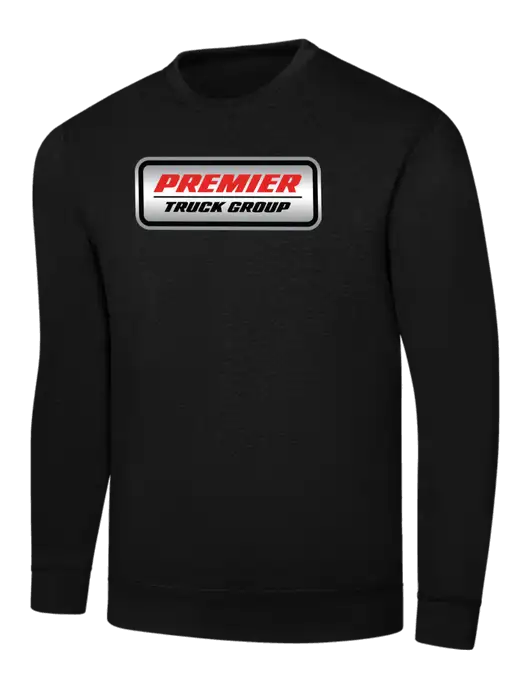 Black 7.8 oz Ring Spun Crew Sweatshirt w/Premier Truck Group Logo