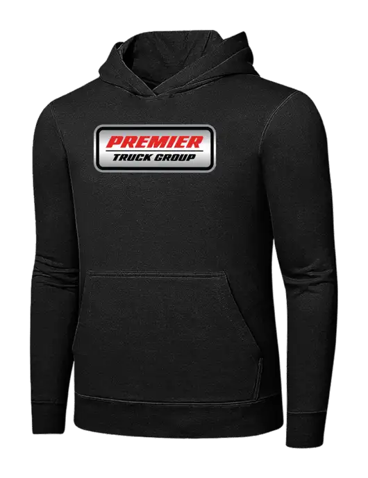 Jet Black 7.8 oz Ring Spun Hooded Sweatshirt w/Premier Truck Group Logo
