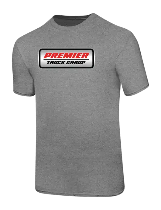 Ring Spun Light Heather Grey 4.5 oz T-Shirt w/Premier Truck Group Logo