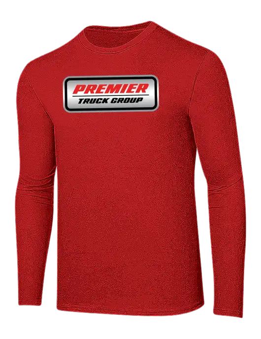 Ring Spun Dark Red 4.5 oz Long Sleeve T-Shirt w/Premier Truck Group Logo