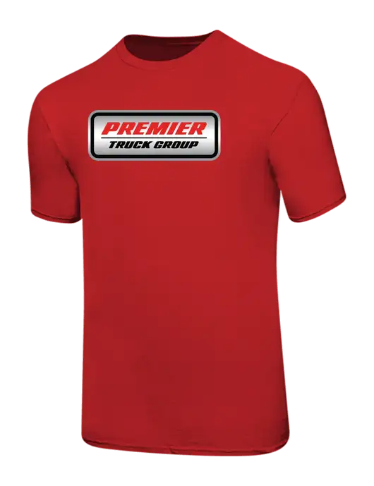 Ring Spun Red 4.5 oz T-Shirt w/Premier Truck Group Logo