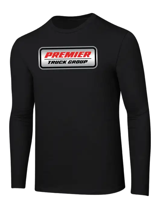Ring Spun Jet Black 4.5 oz Long Sleeve T-Shirt w/Premier Truck Group Logo
