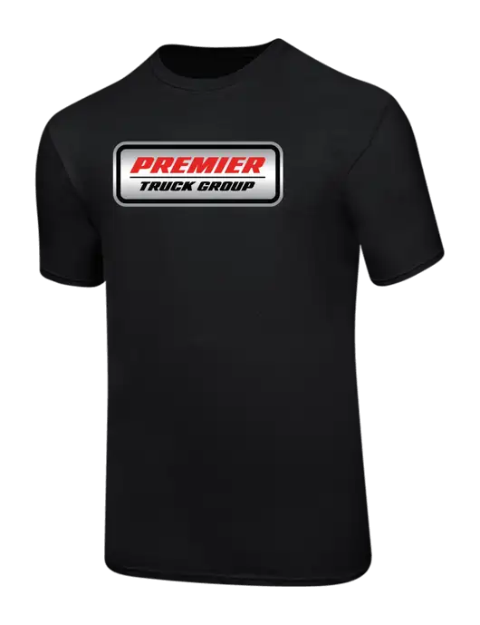 Ring Spun Jet Black 4.5 oz T-Shirt w/Premier Truck Group Logo