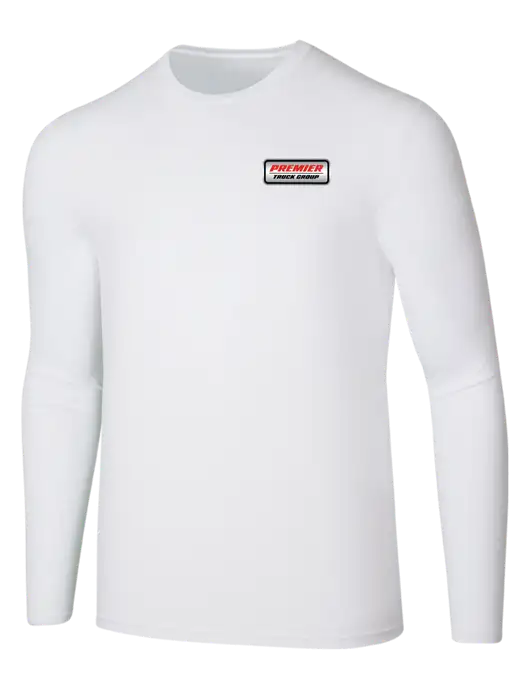 Seriously Soft White Long Sleeve T-Shirt w/Premier Truck Group Logo
