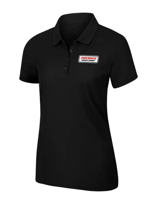 Womens Black Core Classic Pique Polo w/Premier Truck Group Logo
