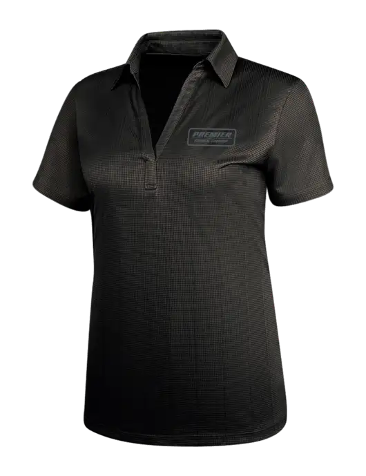 Black Womens Performance Fine Jacquard Polo w/Premier Truck Group Logo