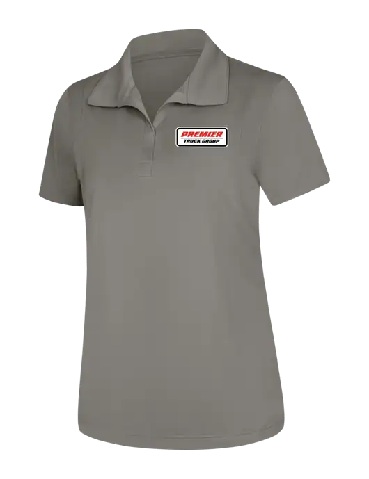 Womens Medium Grey Micropique Sport-Wick Polo w/Premier Truck Group Logo