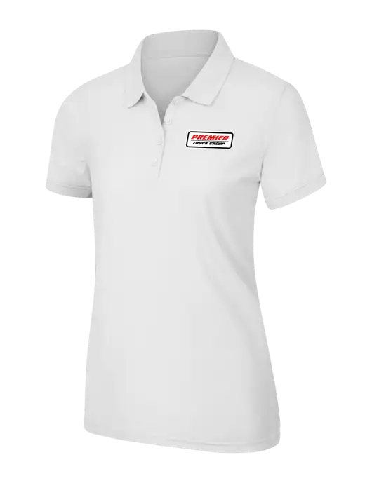 White Womens Core Classic Pique Polo w/Premier Truck Group Logo