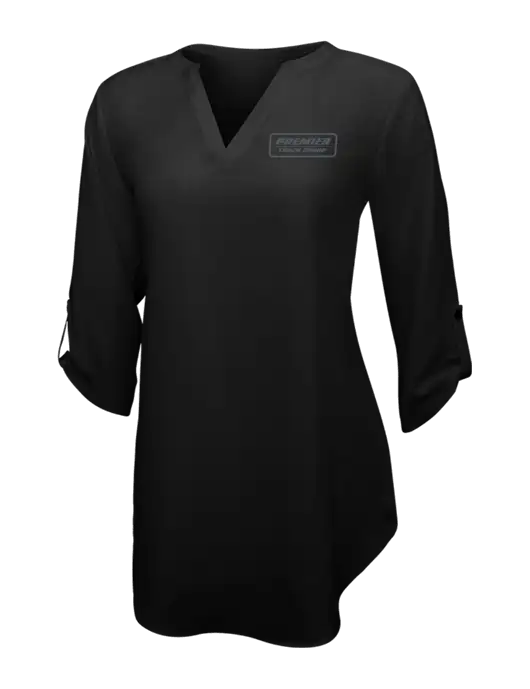 Womens Black 3/4 Sleeve Tunic Blouse w/Premier Truck Group Logo