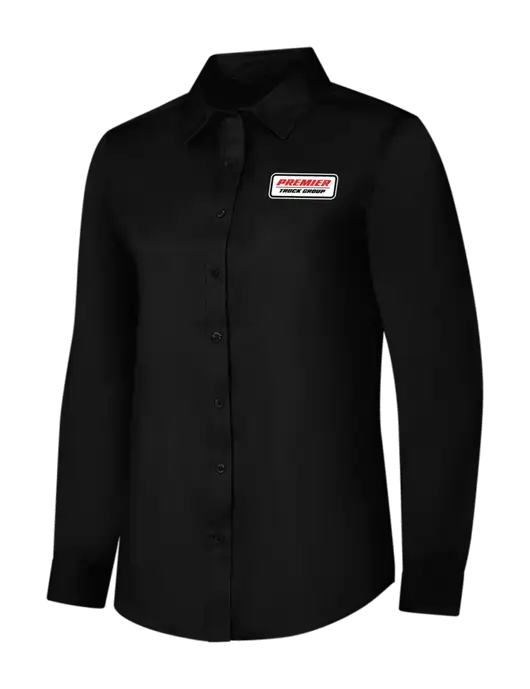 Womens Black Long Sleeve Superpro React Twill Shirt w/Premier Truck Group Logo