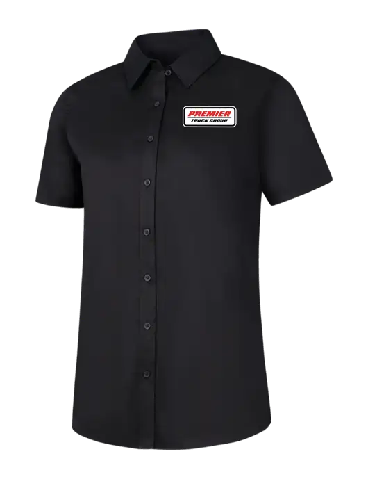 Womens Black Short Sleeve Superpro React Twill Shirt w/Premier Truck Group Logo