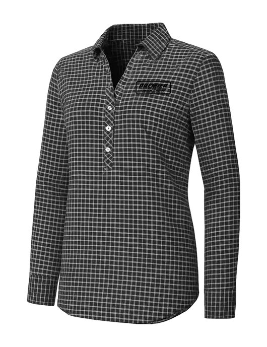 Womens Dark Grey/White City Stretch Shirt w/Premier Truck Group Logo