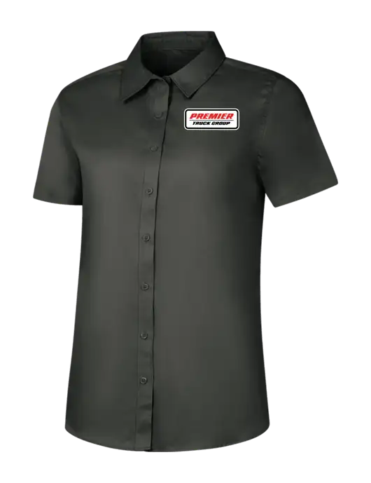 Womens Dark Grey Short Sleeve Superpro React Twill Shirt w/Premier Truck Group Logo
