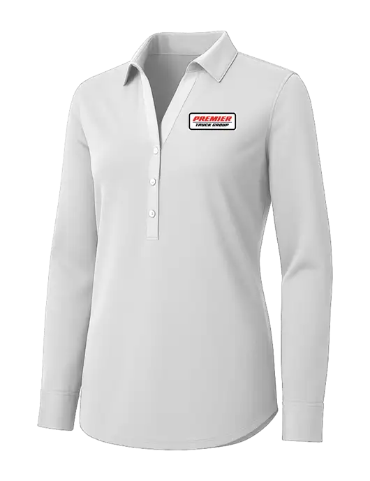 Womens White City Stretch Shirt w/Premier Truck Group Logo