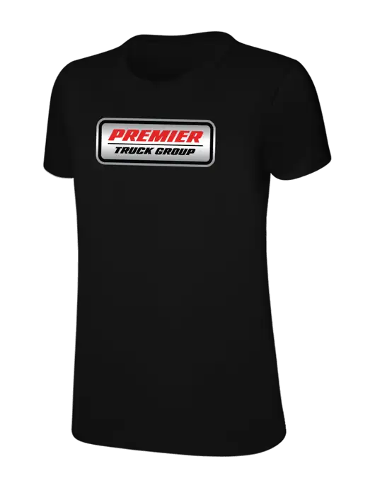 Womens Ring Spun Jet Black 4.5 oz T-Shirt w/Premier Truck Group Logo