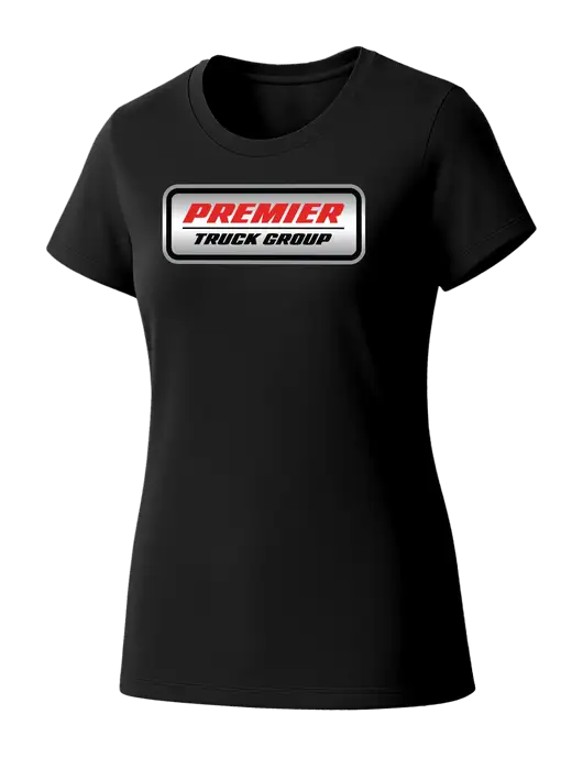 Womens Seriously Soft Black T-Shirt w/Premier Truck Group Logo