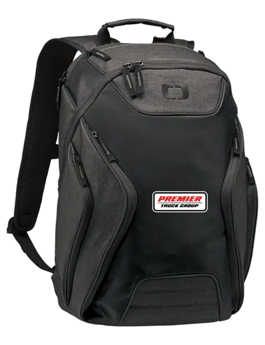 OGIO Black/Heather Grey Hatch Laptop Backpack
 w/Premier Truck Group Logo