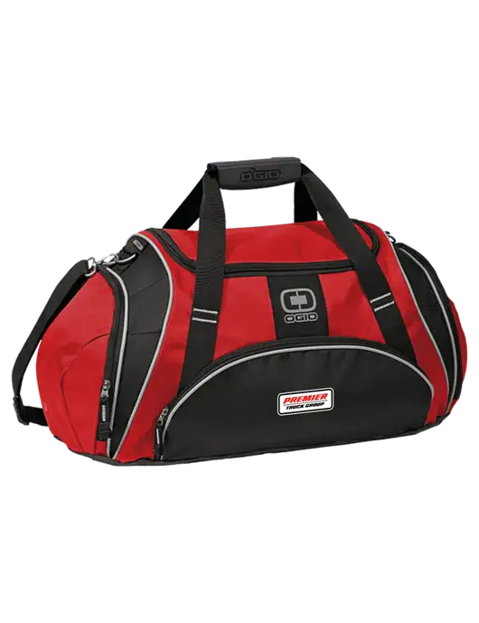 OGIO Red Crunch Duffel
 w/Premier Truck Group Logo