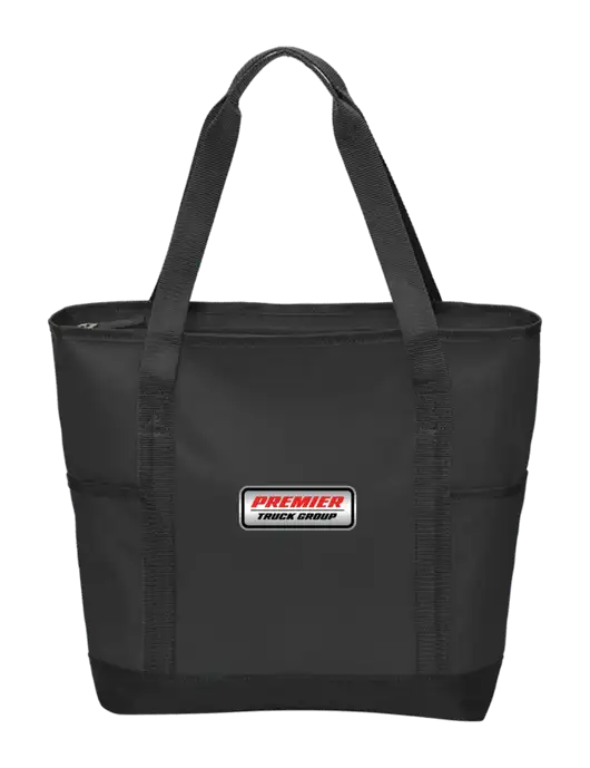 On the Go Black/Black Tote w/Premier Truck Group Logo