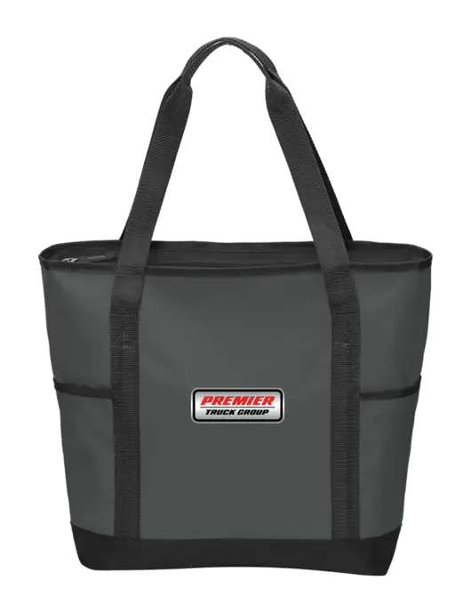 On the Go Charcoal/Black Tote  w/Premier Truck Group Logo