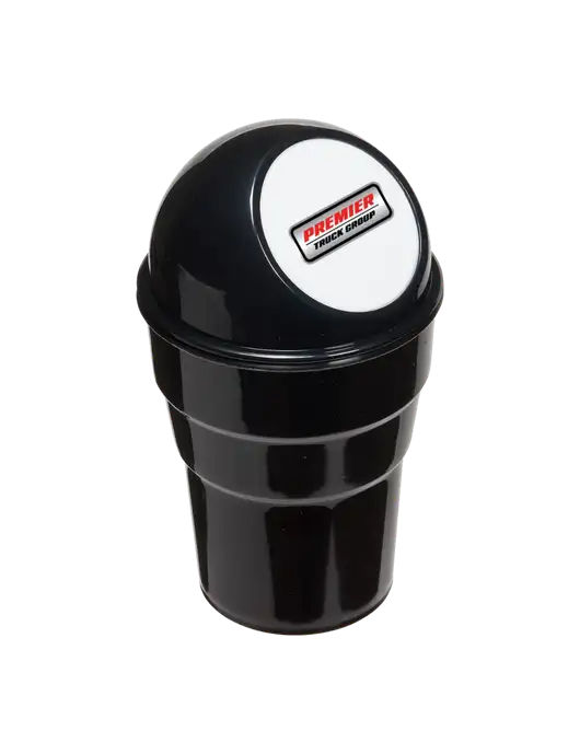 Black Car Cup Holder Trash Can w/Premier Truck Group Logo