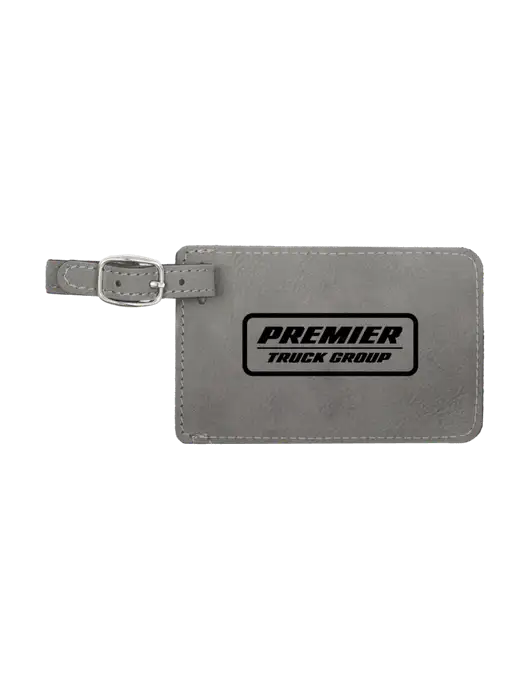 Grey Leatherette Luggage Tag w/Premier Truck Group Logo