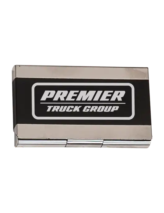 Black 3.75 x 2.5 Business Card Holder w/Premier Truck Group Logo