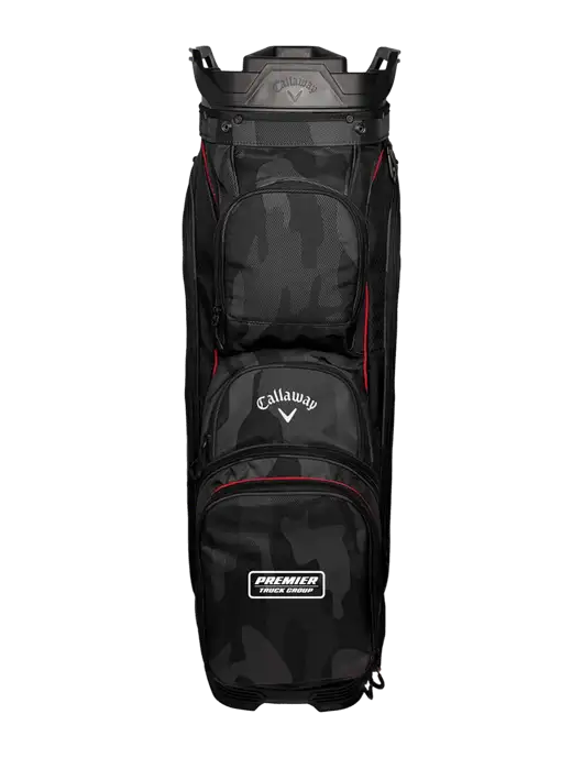 Callaway Org 14 Black Camo/Red Trim Cart Golf Bag  w/Premier Truck Group Logo