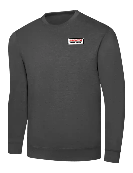 Charcoal 7.8 oz Ring Spun Crew Sweatshirt w/Premier Truck Group Logo