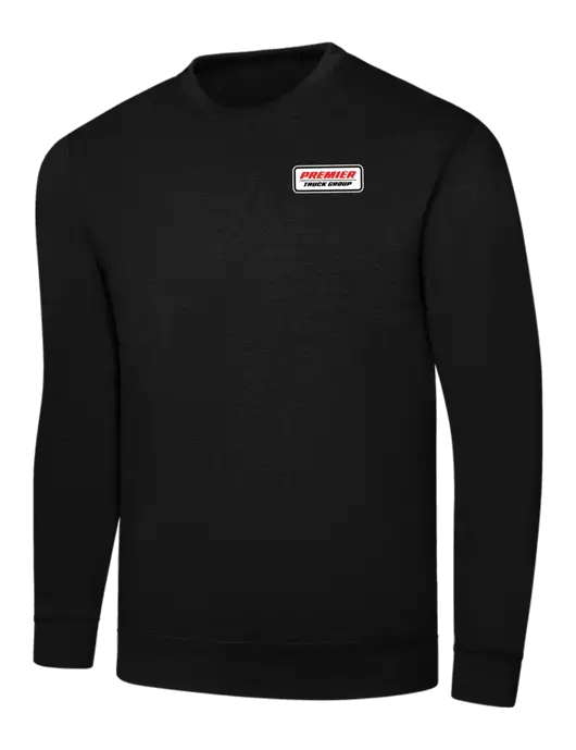 Black 7.8 oz Ring Spun Crew Sweatshirt w/Premier Truck Group Logo