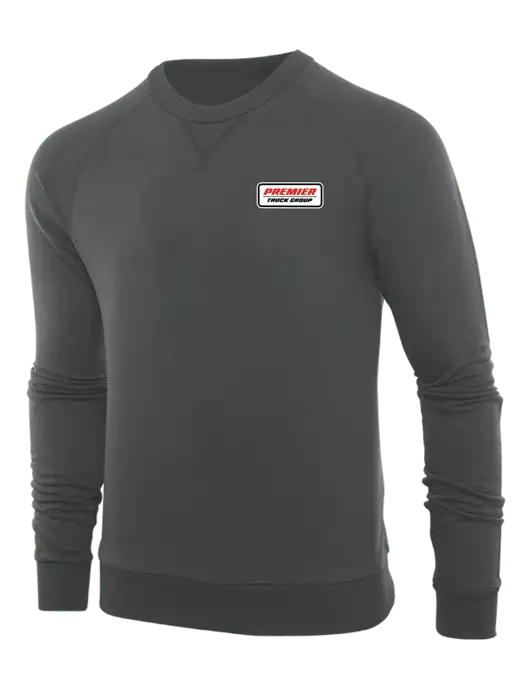 Allmade Charcoal Grey Organic French Terry Crewneck Sweatshirt w/Premier Truck Group Logo
