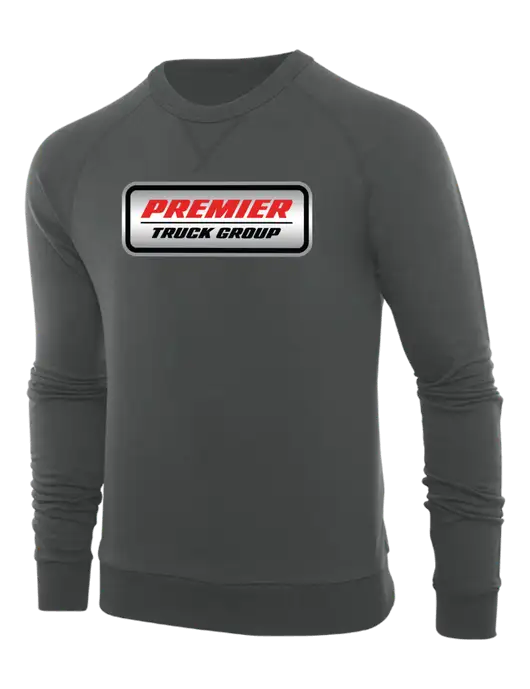 Allmade Charcoal Grey Organic French Terry Crewneck Sweatshirt w/Premier Truck Group Logo