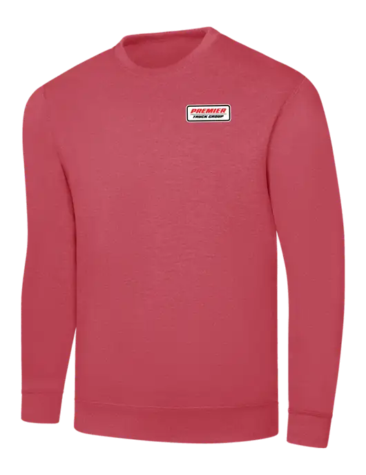 Heather Red 7.8 oz Ring Spun Crew Sweatshirt w/Premier Truck Group Logo