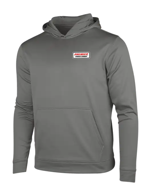 Dark Smoke Grey Sport-Wick Fleece Hooded Pullover w/Premier Truck Group Logo