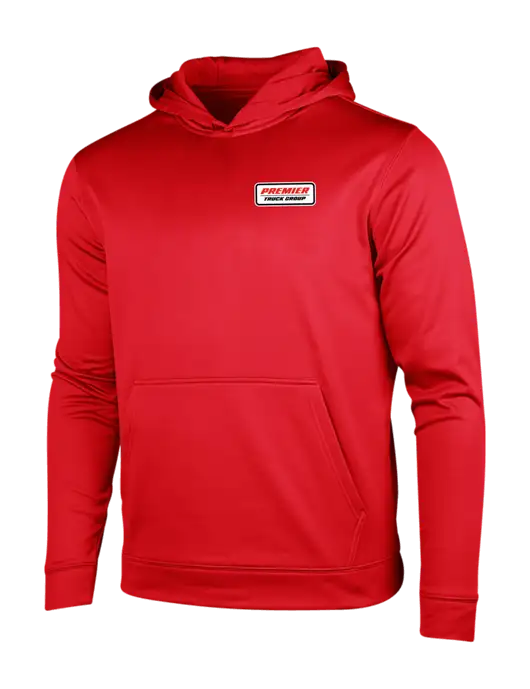 Deep Red Sport-Wick Fleece Hooded Pullover w/Premier Truck Group Logo