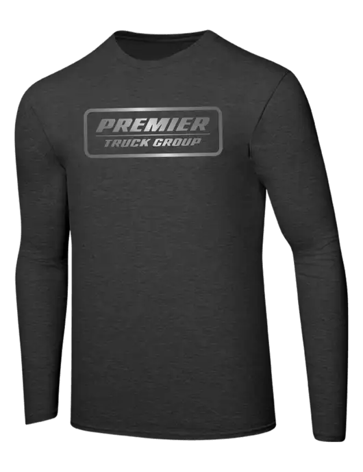 Ring Spun Dark Heather Grey 4.5 oz Long Sleeve T-Shirt w/Premier Truck Group Logo